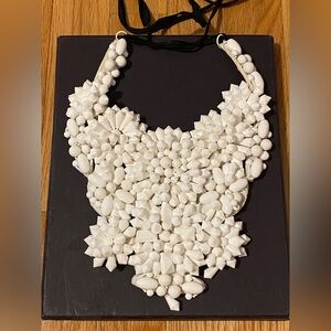 BEAUTIFUL & RARE 2003 White Vintage Prada Beaded Crystal Necklace with Box.